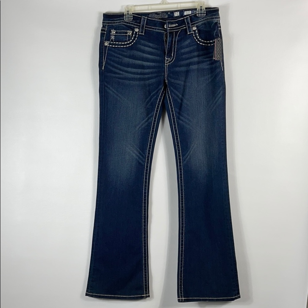 Miss Me Mid-Rise Boot Cut Cross Jeans